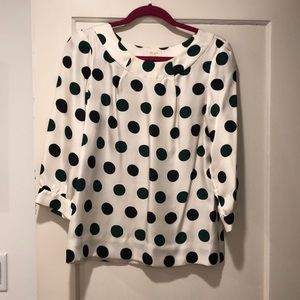 Green and black Kate spade silk top